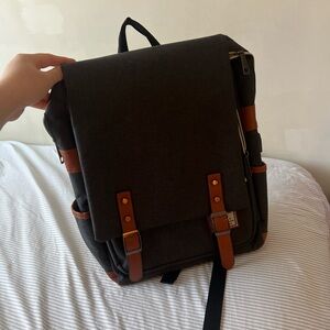 Elegant Black and Brown Men's Backpack